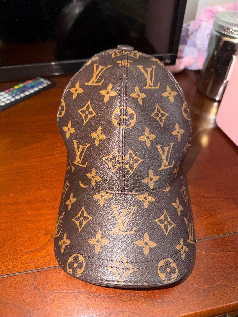 Louis Vuitton Monogram Canvas Cap in Brown and Gold